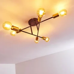 Lampes Dorées-hofstein Plafonnier Coppet Noir doré, 6 lumières
