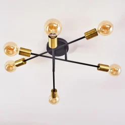 Lampes Dorées-hofstein Plafonnier Coppet Noir doré, 6 lumières
