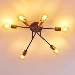 Lampes Dorées-hofstein Plafonnier Coppet Noir doré, 6 lumières