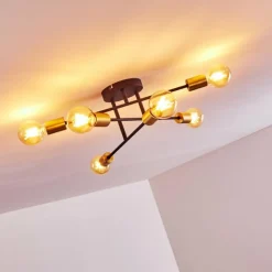 Lampes Dorées-hofstein Plafonnier Coppet Noir doré, 6 lumières