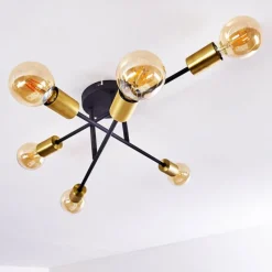 Lampes Dorées-hofstein Plafonnier Coppet Noir doré, 6 lumières