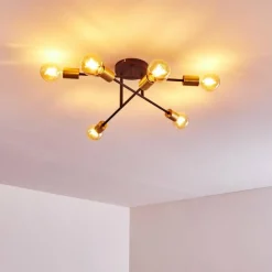 Lampes Dorées-hofstein Plafonnier Coppet Noir doré, 6 lumières