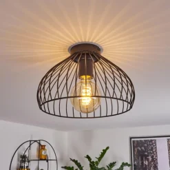 Lampes Vintages & Rétros-hofstein Plafonnier Corcovado Noir, 1 lumière