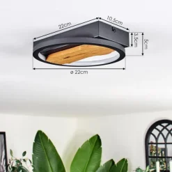 hofstein Plafonnier Cornol LED Écru, Noir, 1 lumière