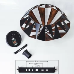 Lampes Vintages & Rétros-hofstein Plafonnier Corralejo Noir, 1 lumière