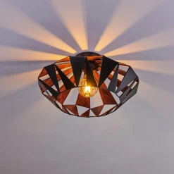 Lampes Vintages & Rétros-hofstein Plafonnier Corralejo Noir, 1 lumière