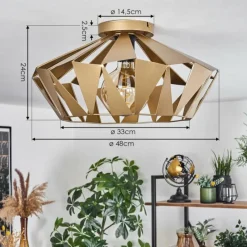 Lampes Dorées-hofstein Plafonnier Corralejo Or, 1 lumière