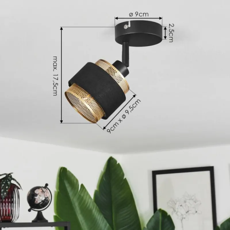 Lampes En Tissu-hofstein Plafonnier Cottard Noir, 1 lumière