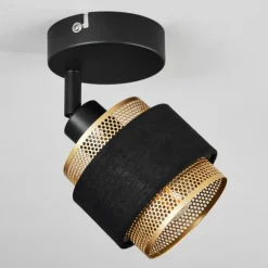 Lampes En Tissu-hofstein Plafonnier Cottard Noir, 1 lumière