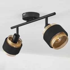 Lampes En Tissu-hofstein Plafonnier Cottard Noir, 2 lumières
