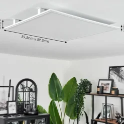 hofstein Plafonnier Crum LED Blanc, 1 lumière, Télécommandes