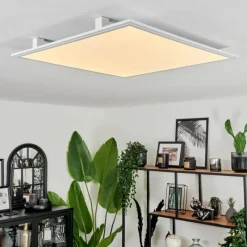 hofstein Plafonnier Crum LED Blanc, 1 lumière, Télécommandes
