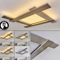 hofstein Plafonnier Cuchara LED Nickel mat, 1 lumière