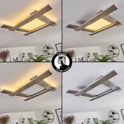 hofstein Plafonnier Cuchara LED Nickel mat, 1 lumière