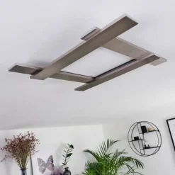 hofstein Plafonnier Cuchara LED Nickel mat, 1 lumière