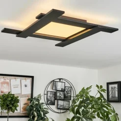 hofstein Plafonnier Cuchara LED Noir, 5 lumières