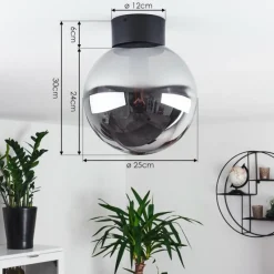 hofstein Plafonnier Cumuato Noir, 1 lumière