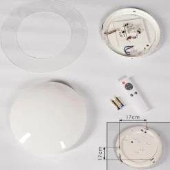 hofstein Plafonnier Cure LED Blanc, 1 lumière, Télécommandes, Changeur de couleurs