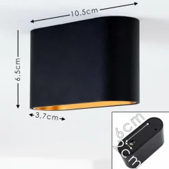 Lampes Dorées-hofstein Plafonnier Dalarna LED Noir doré, 1 lumière