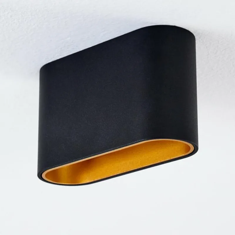 Lampes Dorées-hofstein Plafonnier Dalarna LED Noir doré, 1 lumière