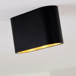 Lampes Dorées-hofstein Plafonnier Dalarna LED Noir doré, 1 lumière