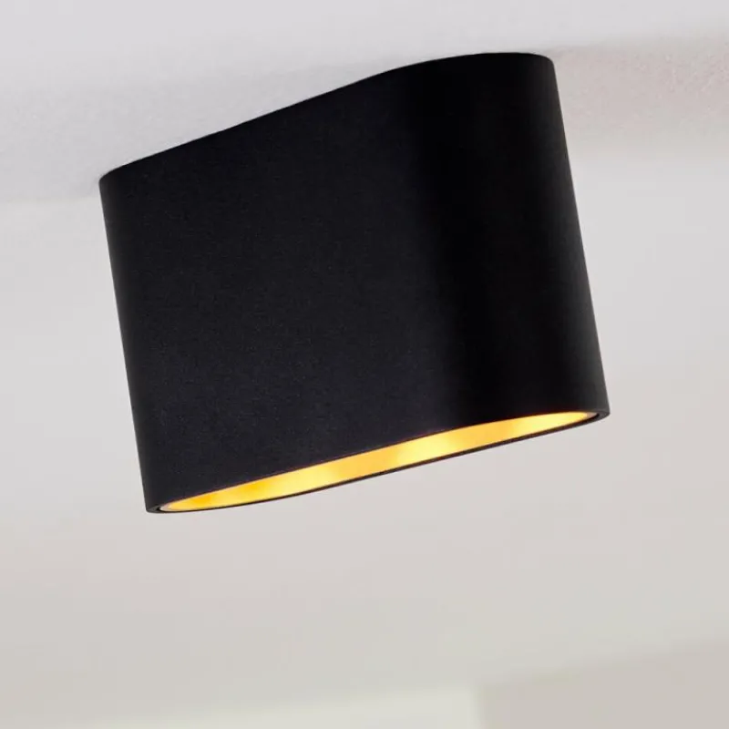 Lampes Dorées-hofstein Plafonnier Dalarna LED Noir doré, 1 lumière