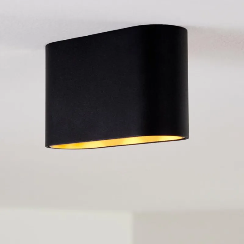Lampes Dorées-hofstein Plafonnier Dalarna LED Noir doré, 1 lumière