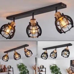 Lampes Industrielles-hofstein Plafonnier Dandin Noir, 3 lumières