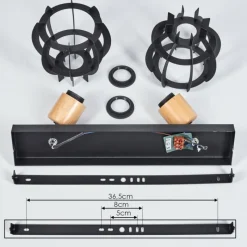 Lampes Industrielles-hofstein Plafonnier Dandin Noir, 2 lumières