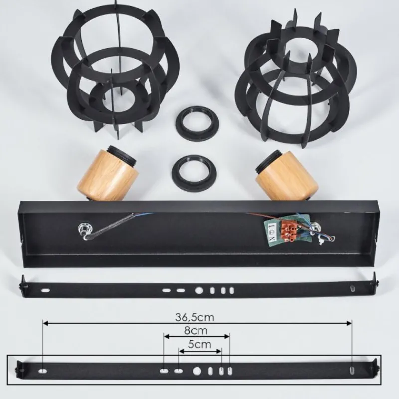 Lampes Industrielles-hofstein Plafonnier Dandin Noir, 2 lumières