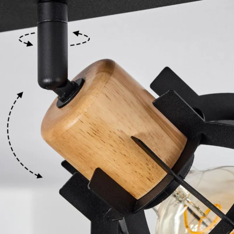 Lampes Industrielles-hofstein Plafonnier Dandin Noir, 2 lumières