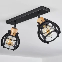 Lampes Industrielles-hofstein Plafonnier Dandin Noir, 2 lumières