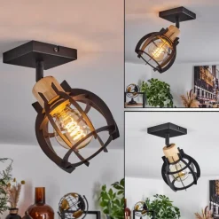 Lampes Industrielles-hofstein Plafonnier Dandin Noir, 1 lumière