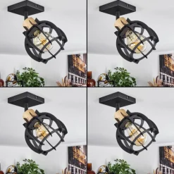 Lampes Industrielles-hofstein Plafonnier Dandin Noir, 1 lumière