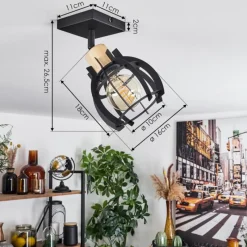 Lampes Industrielles-hofstein Plafonnier Dandin Noir, 1 lumière