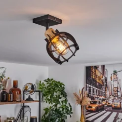 Lampes Industrielles-hofstein Plafonnier Dandin Noir, 1 lumière