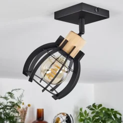 Lampes Industrielles-hofstein Plafonnier Dandin Noir, 1 lumière