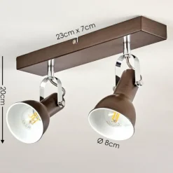 hofstein Plafonnier Danikon Brun, 2 lumières* Spots Et Projecteurs