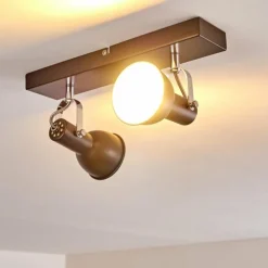 hofstein Plafonnier Danikon Brun, 2 lumières* Spots Et Projecteurs