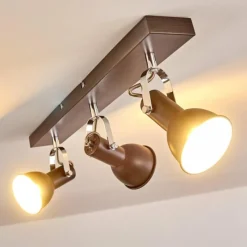 hofstein Plafonnier Danikon Brun, 3 lumières* Spots Et Projecteurs