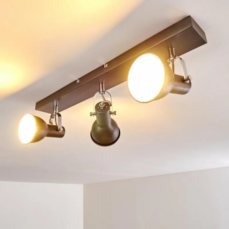 hofstein Plafonnier Danikon Brun, 3 lumières* Spots Et Projecteurs