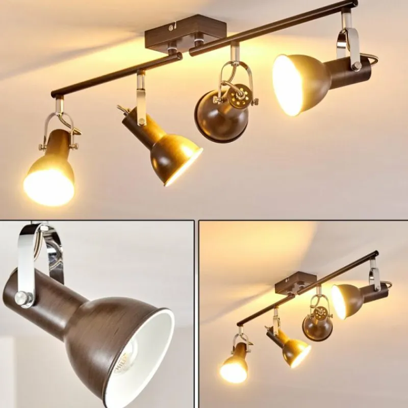 hofstein Plafonnier Danikon Brun, 4 lumières