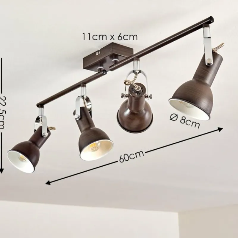 hofstein Plafonnier Danikon Brun, 4 lumières