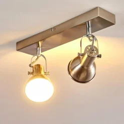 hofstein Plafonnier Danikon Nickel mat, 2 lumières* Spots Et Projecteurs