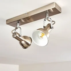 hofstein Plafonnier Danikon Nickel mat, 2 lumières* Spots Et Projecteurs