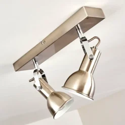 hofstein Plafonnier Danikon Nickel mat, 2 lumières* Spots Et Projecteurs