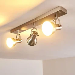 hofstein Plafonnier Danikon Nickel mat, 3 lumières* Spots Et Projecteurs
