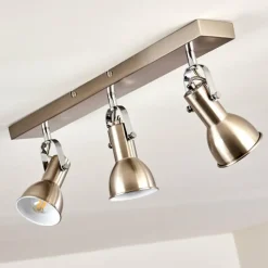 hofstein Plafonnier Danikon Nickel mat, 3 lumières* Spots Et Projecteurs