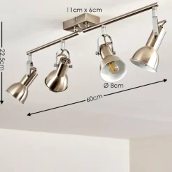 hofstein Plafonnier Danikon Nickel mat, 4 lumières* Spots Et Projecteurs