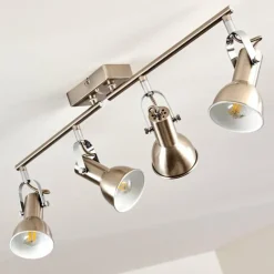 hofstein Plafonnier Danikon Nickel mat, 4 lumières* Spots Et Projecteurs